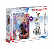 Puzzle + Modelo 3D Frozen 2 - 104 pcs