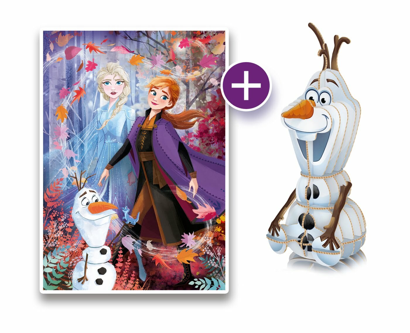 Puzzle + Modelo 3D Frozen 2 - 104 pcs