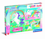 Puzzle Unicorns Brilliant 3x48 pcs