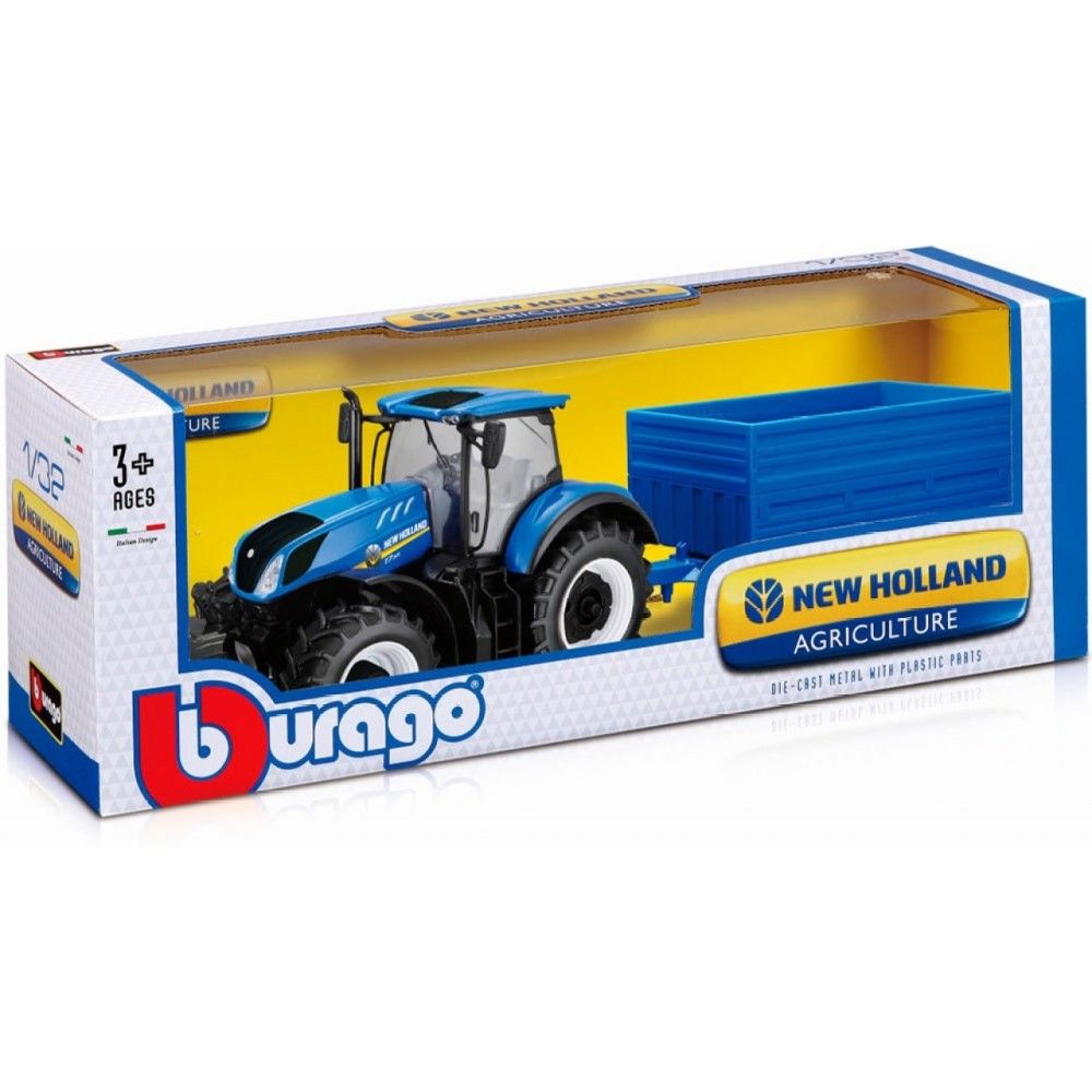 Tractor New Holland T7HD com reboque - 1:32