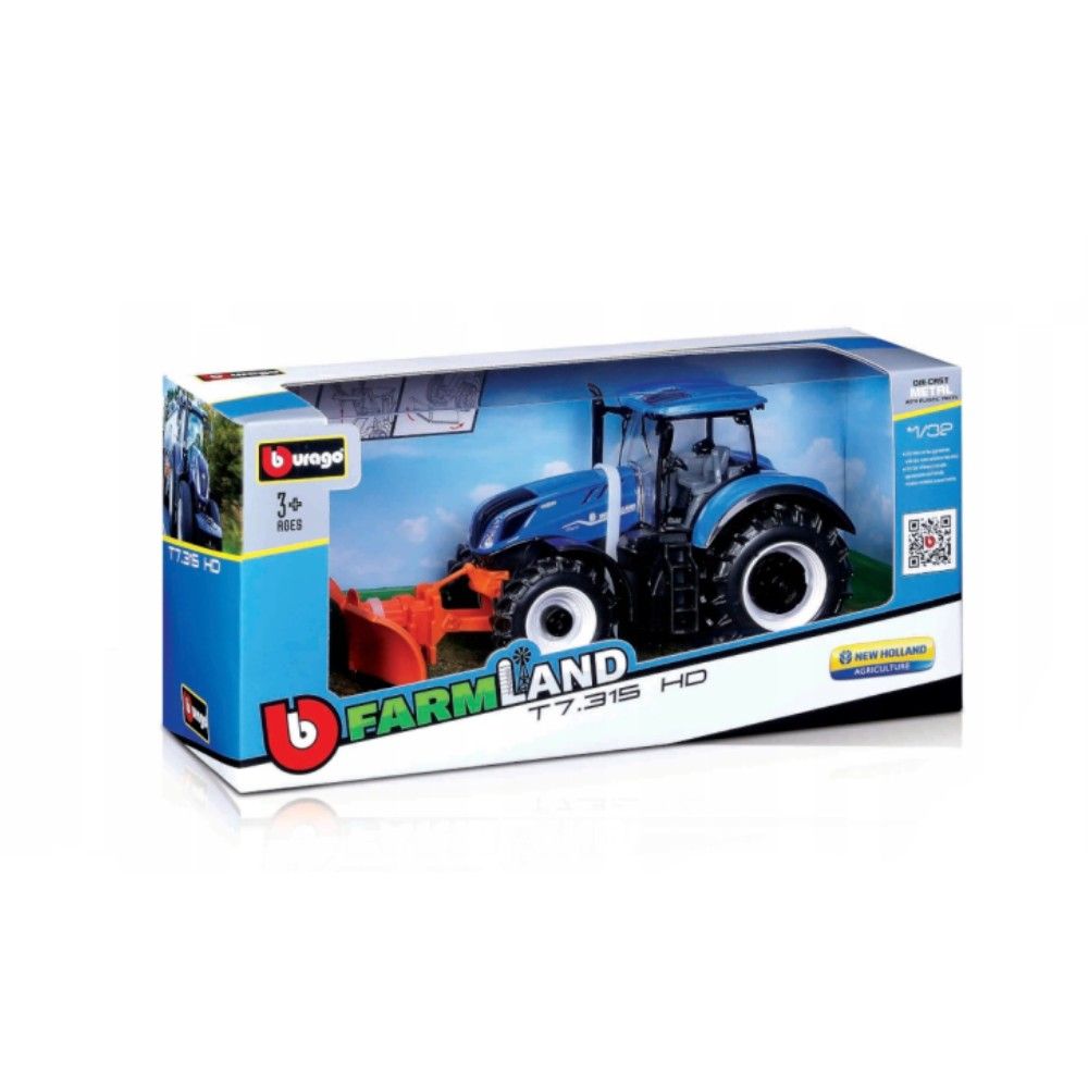 Tractor New Holland T7.315 com pá limpa neves - 1:32
