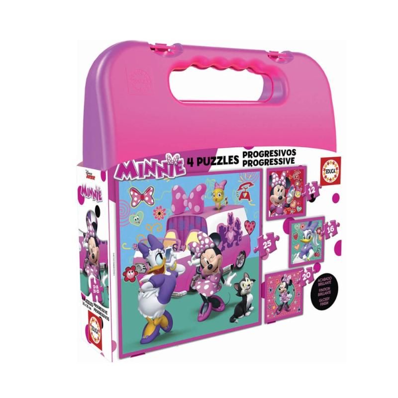 Puzzle Maleta Minnie - 12+16+20+25 pcs