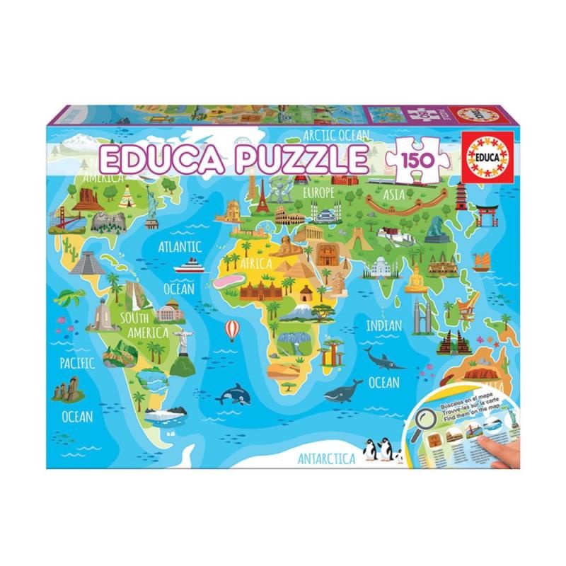 Puzzle Mapa Mundo Monumentos - 150 pcs