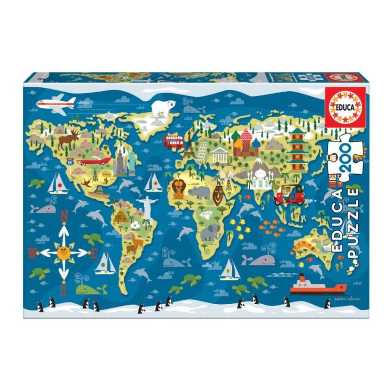Puzzle Mapa Mundo - 200 pcs