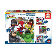 Puzzle Spidey e Amigos Fantásticos - 12+16+20+25 pcs