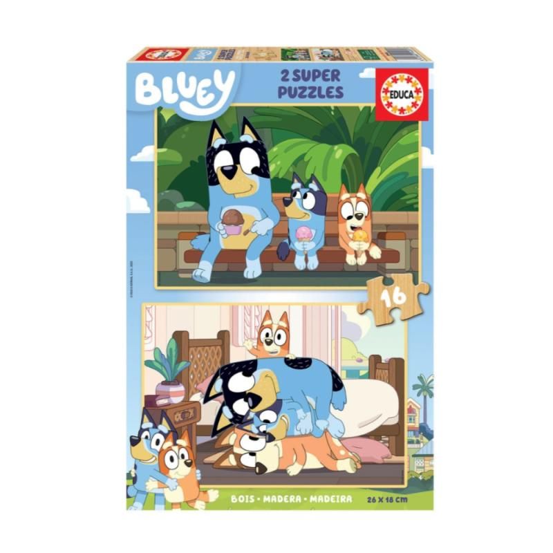 Puzzle Madeira Bluey - 2x16 pcs
