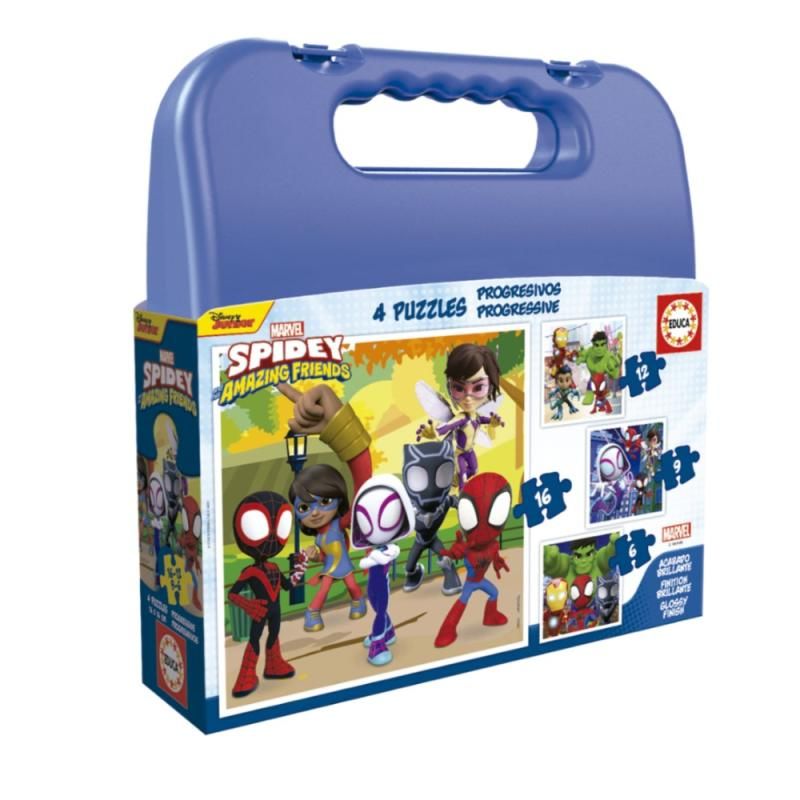 Puzzle Maleta - Spidey e Amigos Fantásticos - 6+9+12+16 pcs
