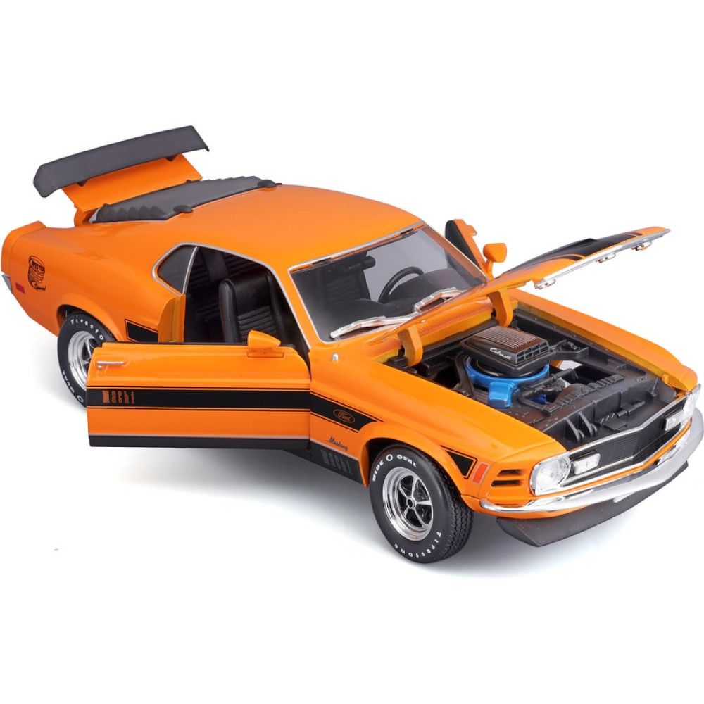 1/18 - Ford Mustang Mach 1, Laranja/Preto, 1970