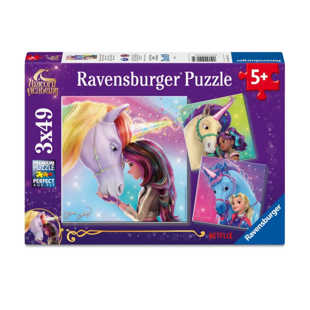 Puzzle Academia de Unicórnios - 3x49 pcs