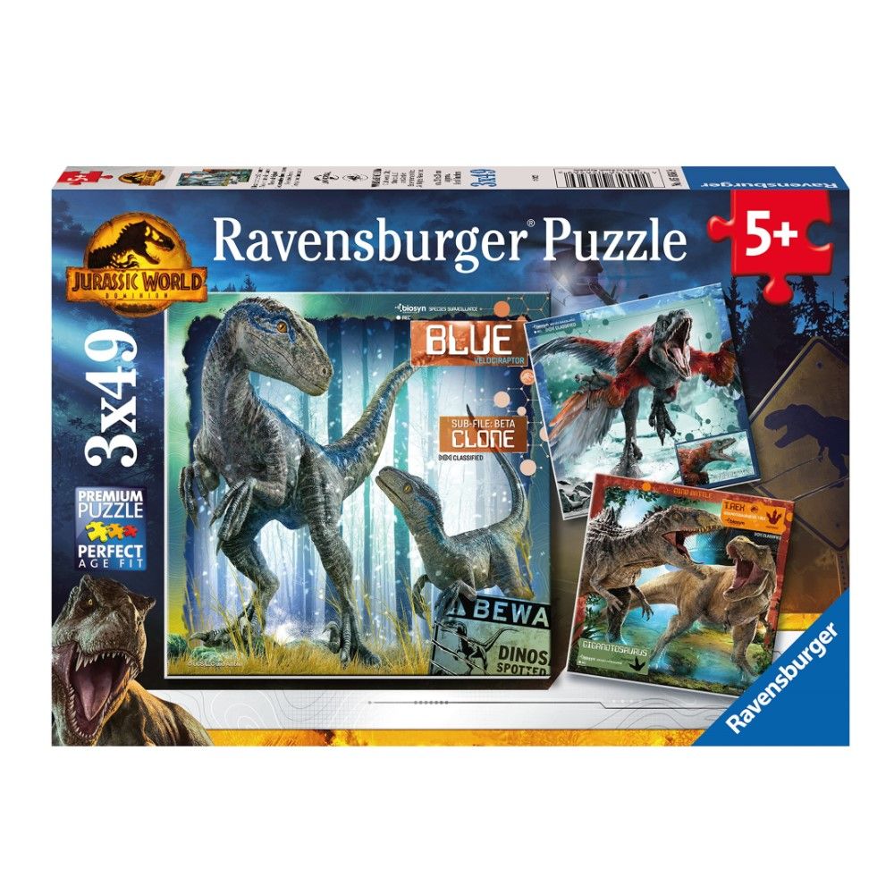 Puzzle Mundo Jurássico - 3x49 pcs