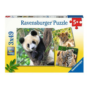 Puzzle Panda, Tigre e Leão - 3x49 pcs