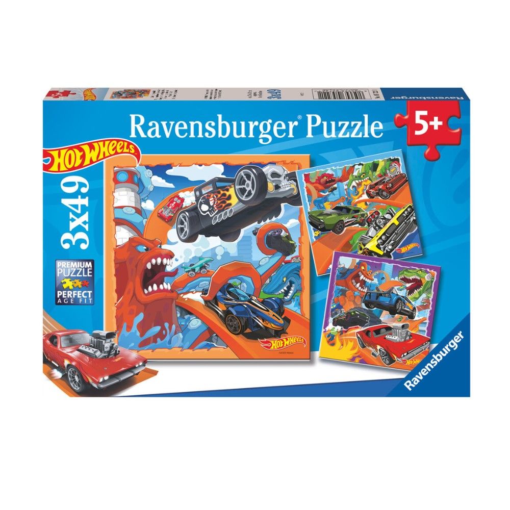 Puzzle Hot Wheels - 3x49 pcs