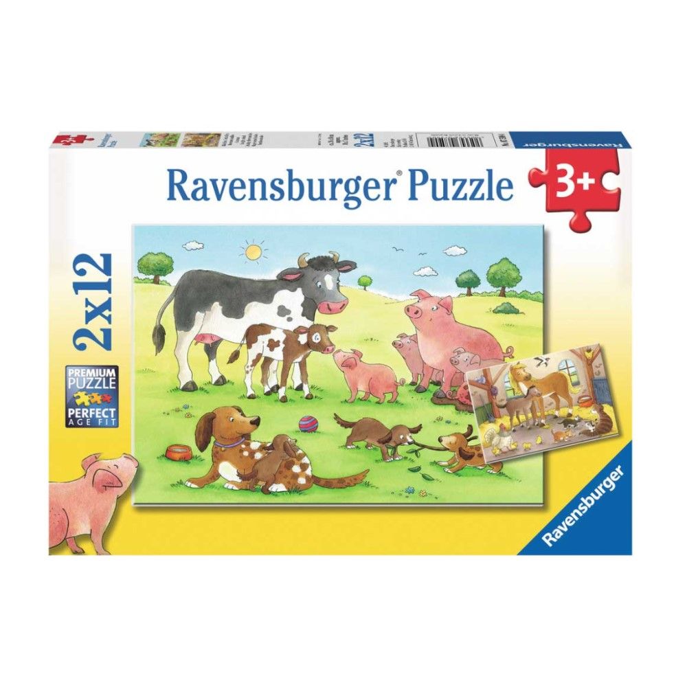 Puzzle Familias de Animais - 2x12 pcs