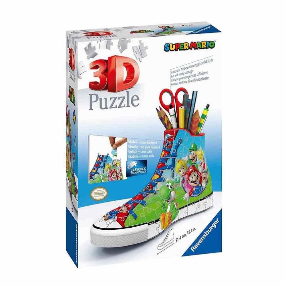Puzzle 3D - Porta Lápis Sapatilha Super Mário