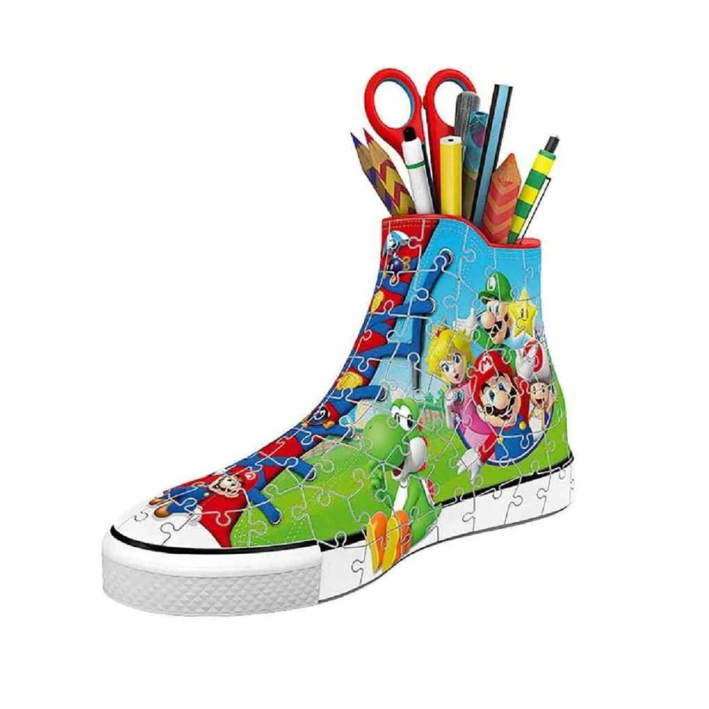 Puzzle 3D - Porta Lápis Sapatilha Super Mário
