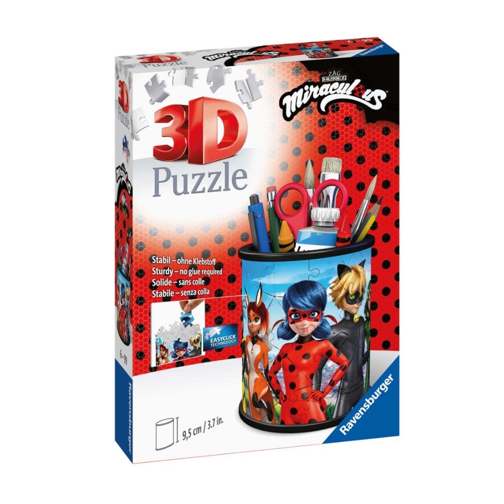 Puzzle 3D - Porta Lápis Miraculous