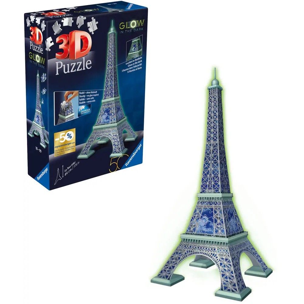 Puzzle 3D - Torre Eiffel - Brilha No Escuro