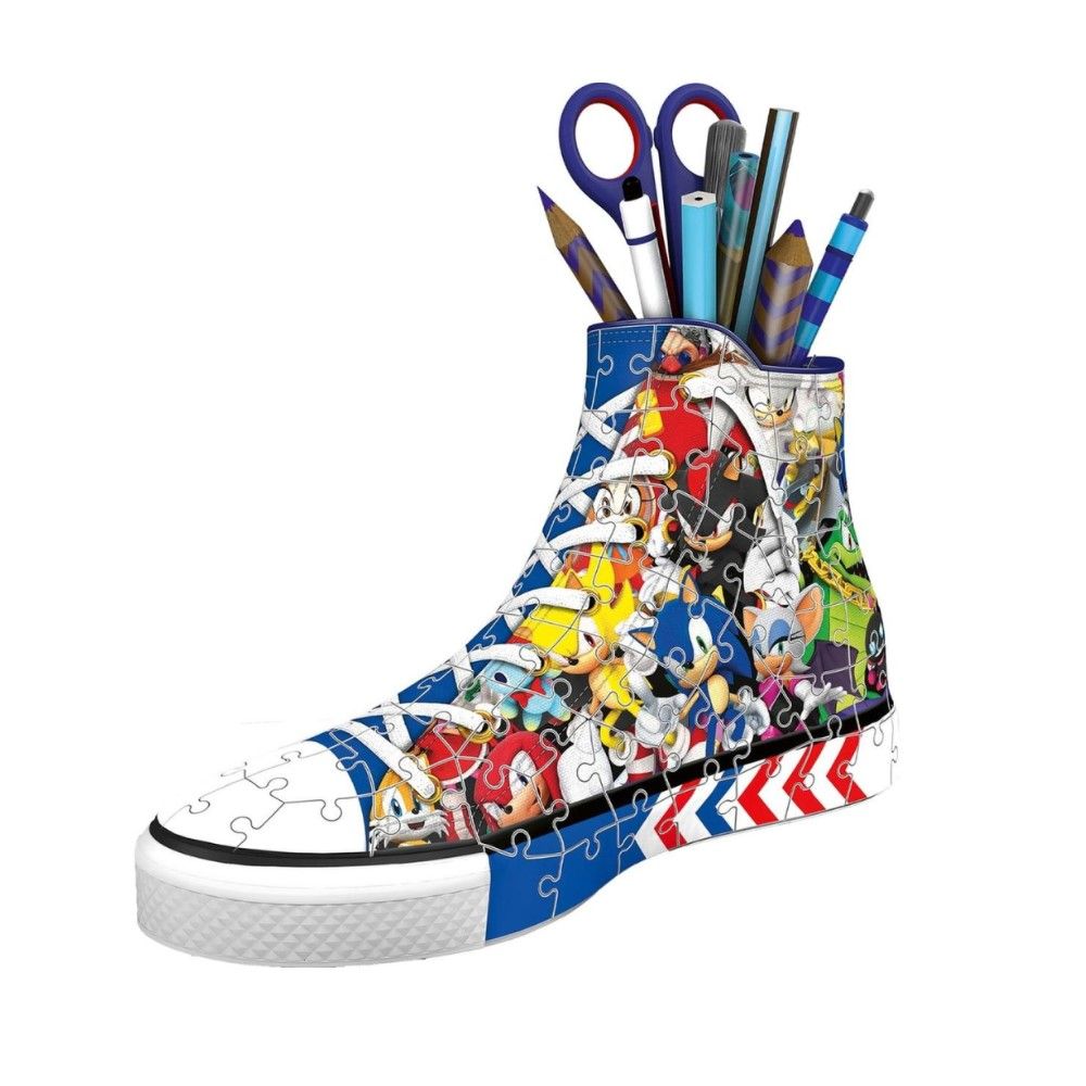 Puzzle 3D Porta Lápis Sapatilha Sonic