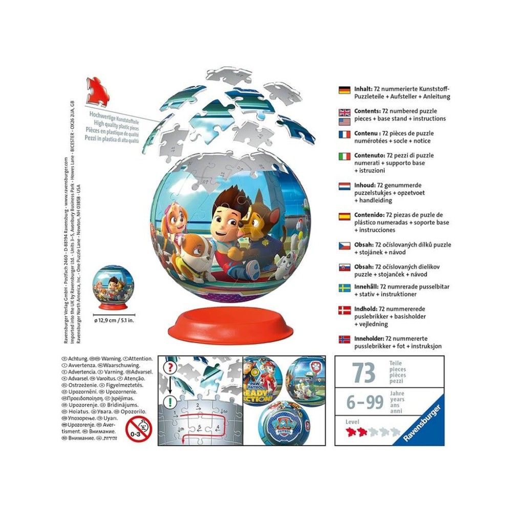 Puzzle 3D - Bola Patrulha Pata